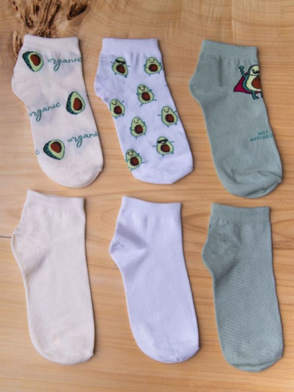 Women's Avocado Socks (6 pairs per pack)