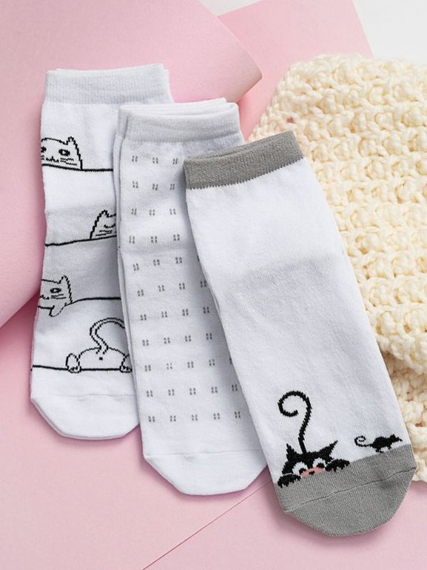 Socks for children Cats and Mice (3 pairs in a pack)