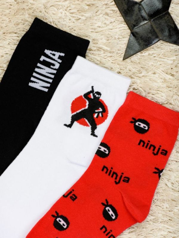 Ninja socks for kids (3 pairs per pack)